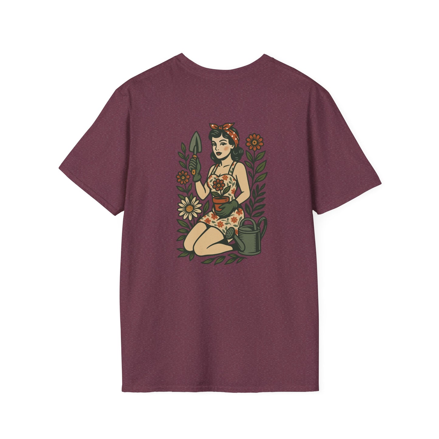 Gardener Pin-up Unisex T-Shirt, Plant Lover Gift, Gardening Tee, Farm Life Apparel, Outdoor Activities Wear