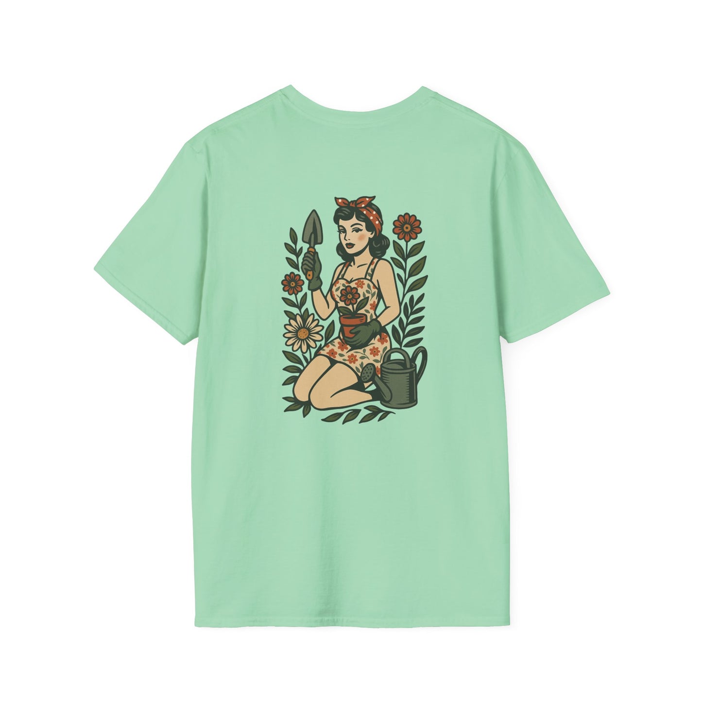 Gardener Pin-up Unisex T-Shirt, Plant Lover Gift, Gardening Tee, Farm Life Apparel, Outdoor Activities Wear