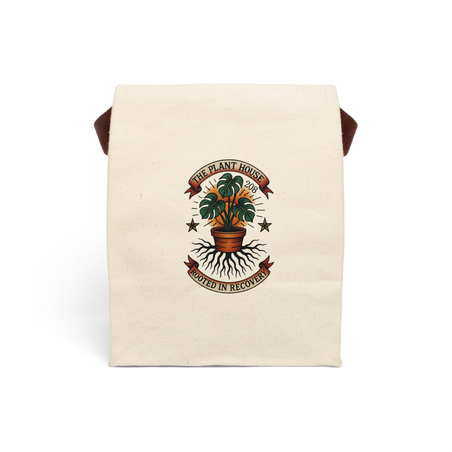 Eco-Friendly Canvas Lunch Bag, Personalized Lunch Tote, Reusable Lunch Bag, Plant Lover Gift, Stylish Food Carrier