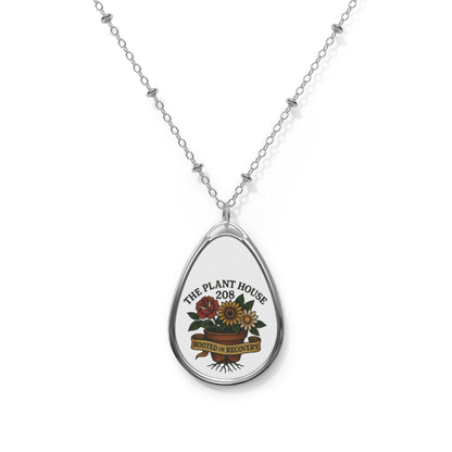 Rooted in Recovery Oval Necklace | Meaningful Jewelry | Inspirational Gift | Recovery Support | Healing Accessory | Gift for Friend