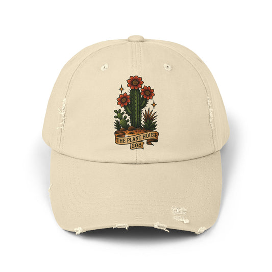 The Plant House 208  Distressed Cap with Cacti Design
