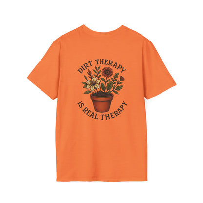 Dirt Therapy Is Real Therapy  Unisex T-Shirt, Plant Lover Gift, Gardening Tee, Farm Life Apparel, Outdoor Activities Wear