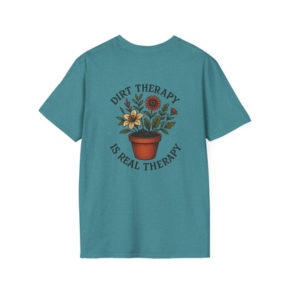 Dirt Therapy Is Real Therapy  Unisex T-Shirt, Plant Lover Gift, Gardening Tee, Farm Life Apparel, Outdoor Activities Wear