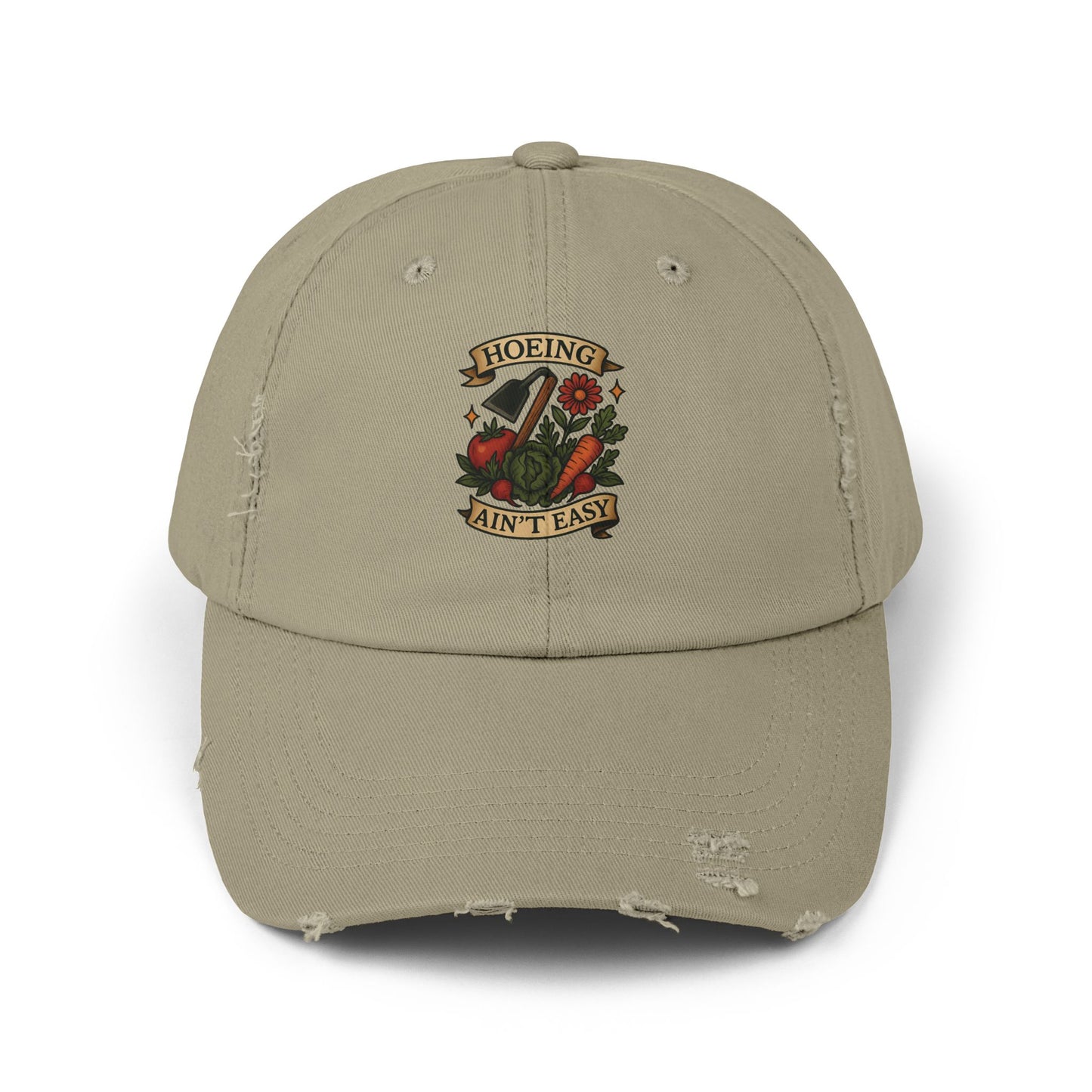 The Plant House 208   Hoeing Ain't Easy Distressed Cap