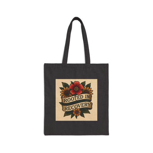 Rooted in Recovery Tote Bag, Inspirational Gift, Eco-Friendly Shopping Bag, Mental Health Awareness, Self-Care Accessory