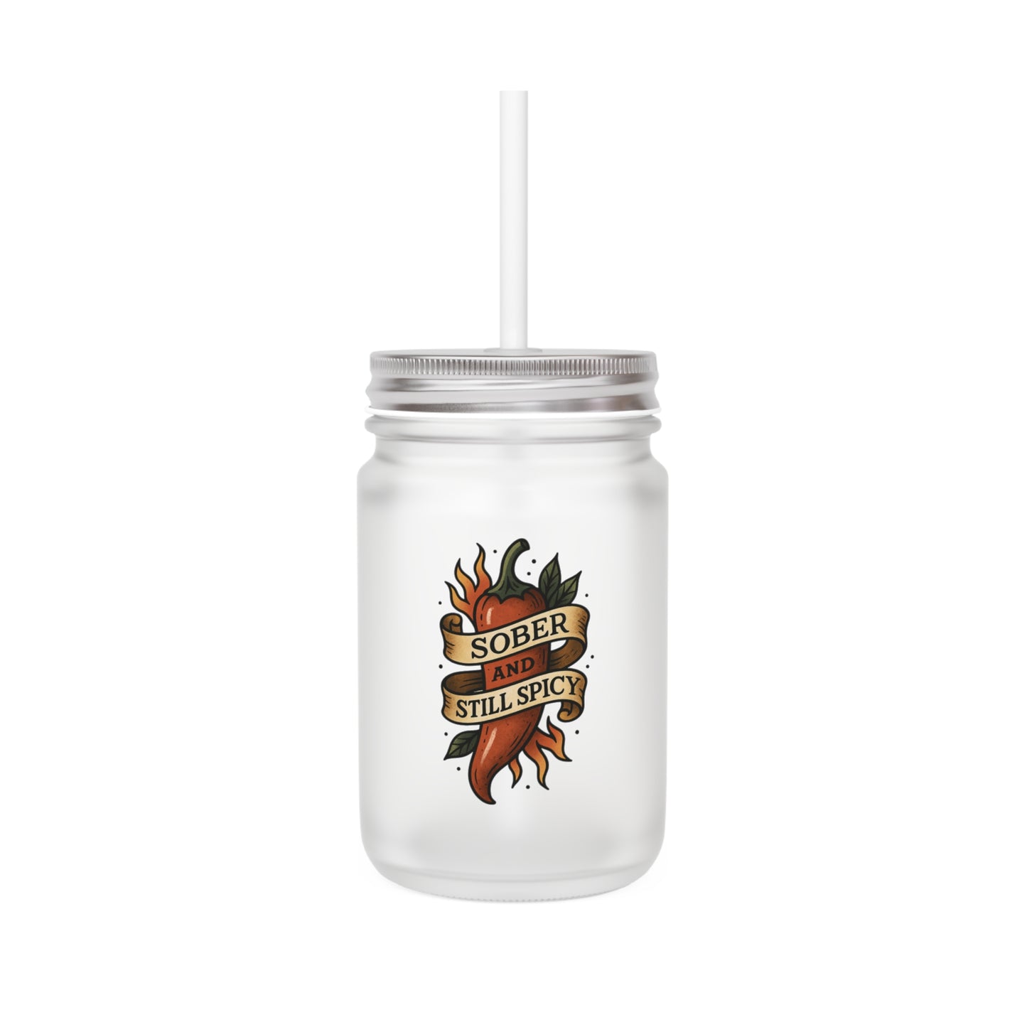 Sober & Still Spicy Mug - The Plant House 208 Mason Jar with Straw
