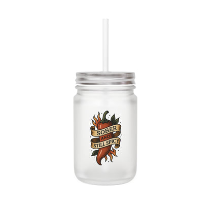 Sober & Still Spicy Mug - The Plant House 208 Mason Jar with Straw