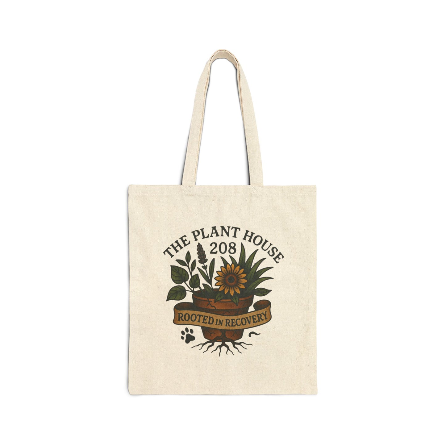 Rooted in Recovery Tote Bag, Eco-Friendly Cotton Bag, Plant Lover Gift, Reusable Shopping Bag, Nature Tote, Recovery Awareness