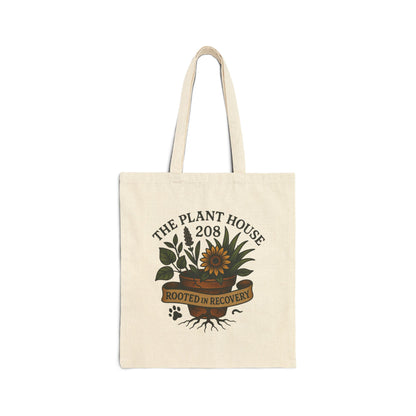 Rooted in Recovery Tote Bag, Eco-Friendly Cotton Bag, Plant Lover Gift, Reusable Shopping Bag, Nature Tote, Recovery Awareness