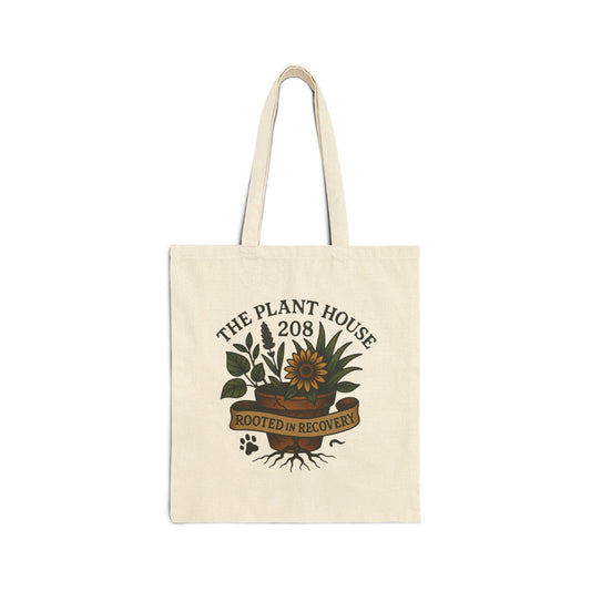 Rooted in Recovery Tote Bag, Eco-Friendly Cotton Bag, Plant Lover Gift, Reusable Shopping Bag, Nature Tote, Recovery Awareness