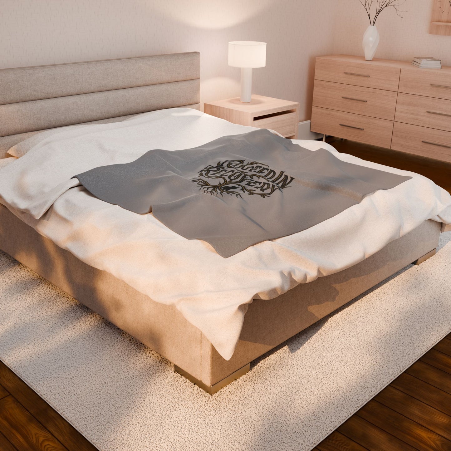 Rooted in Recovery Velveteen Plush Blanket, Cozy Throw for Mindfulness, Self-Care Gift, Recovery Decor, Home Comfort