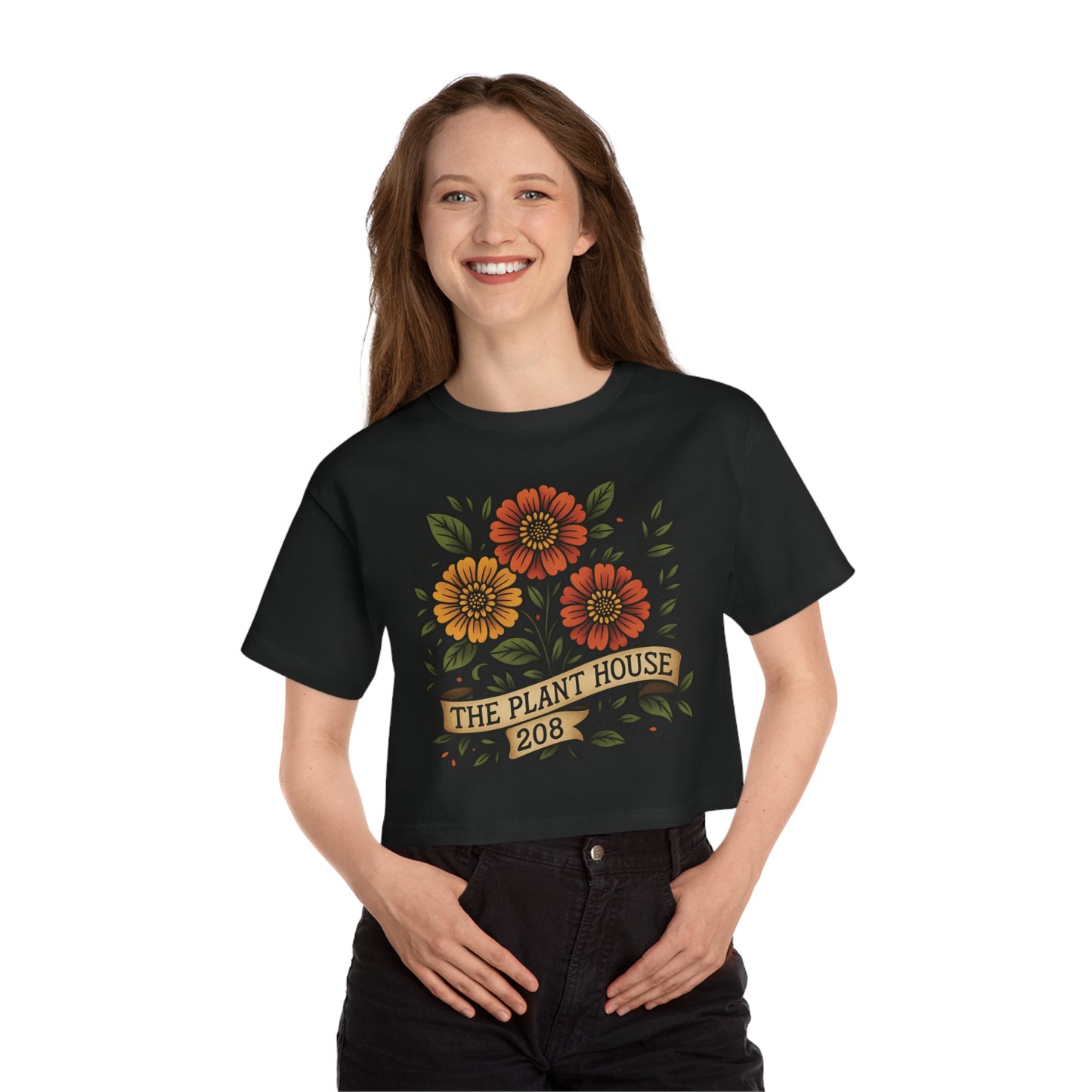 The Plant House 208 Floral Cropped T-Shirt