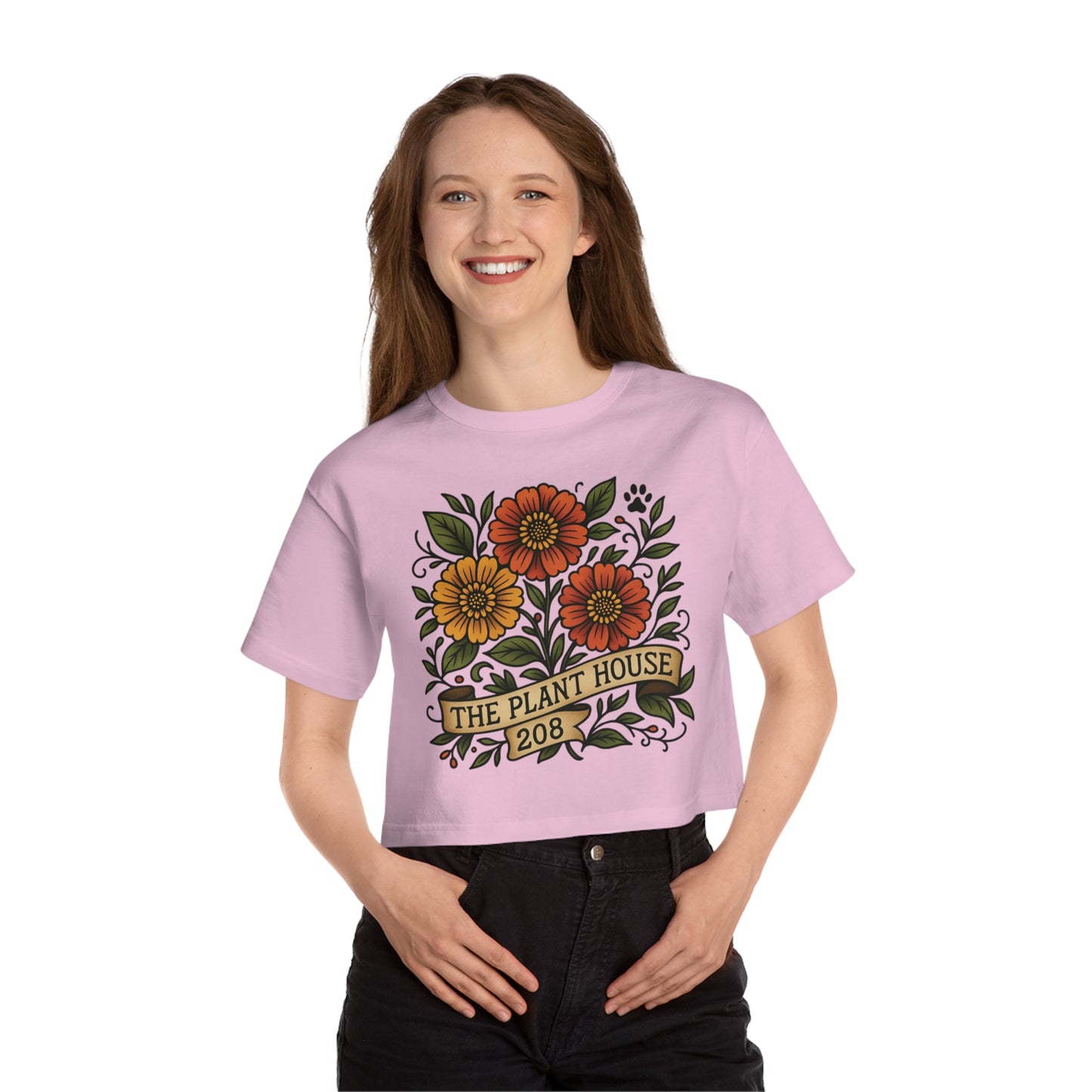 The Plant House 208 Floral Cropped T-Shirt