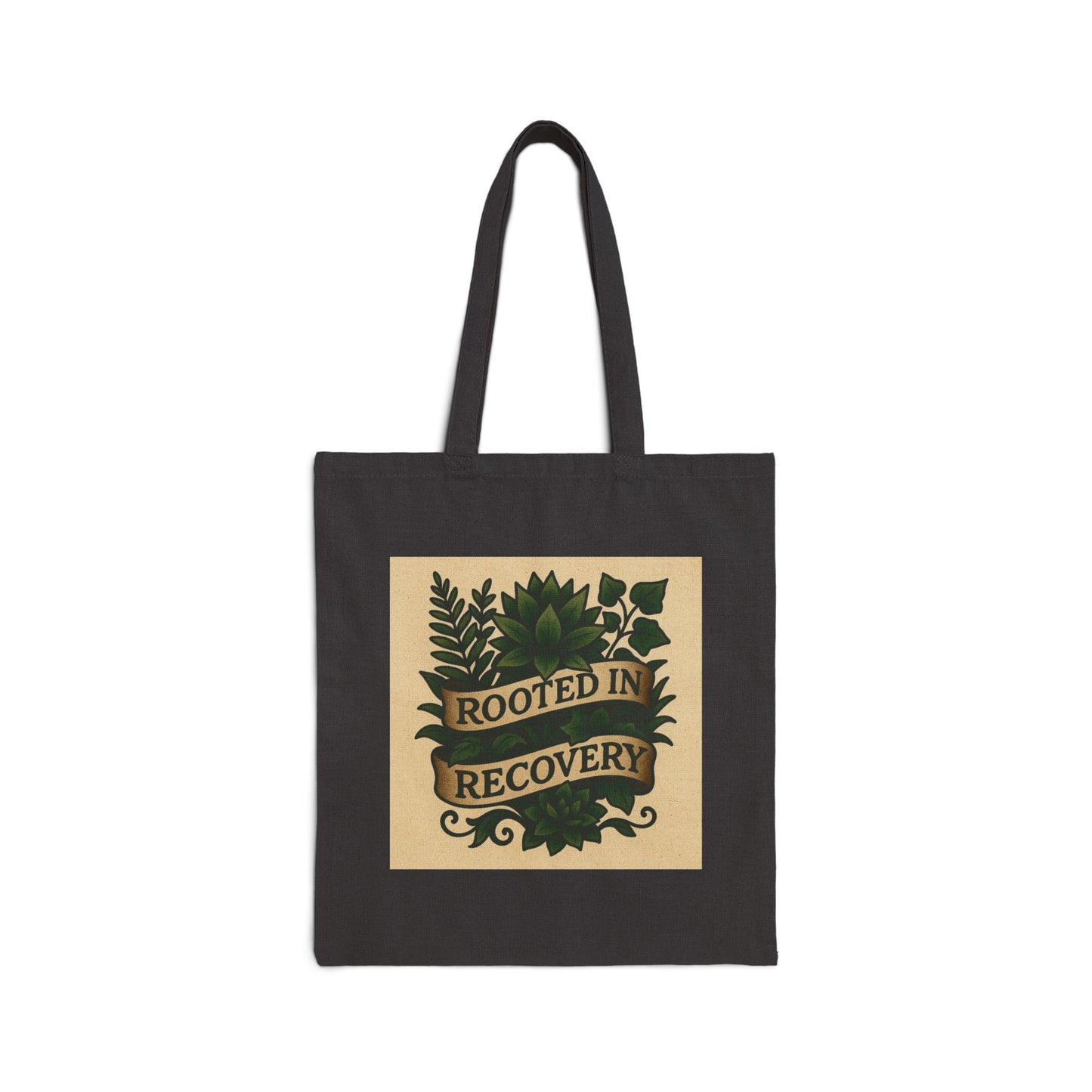 Rooted in Recovery Tote Bag, Inspirational Gift, Eco-Friendly Shopping Bag, Mental Health Awareness, Self-Care Accessory