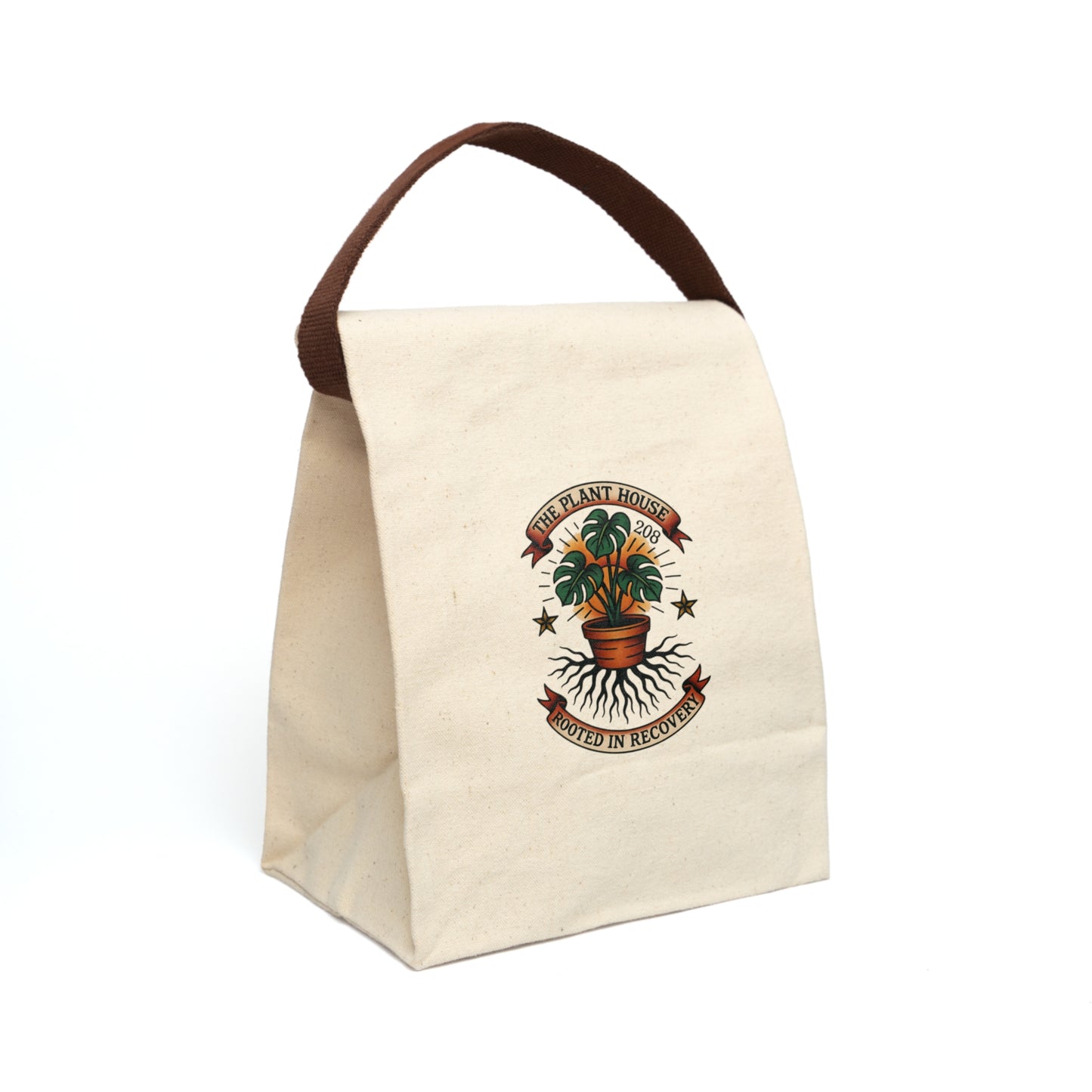 Eco-Friendly Canvas Lunch Bag, Personalized Lunch Tote, Reusable Lunch Bag, Plant Lover Gift, Stylish Food Carrier