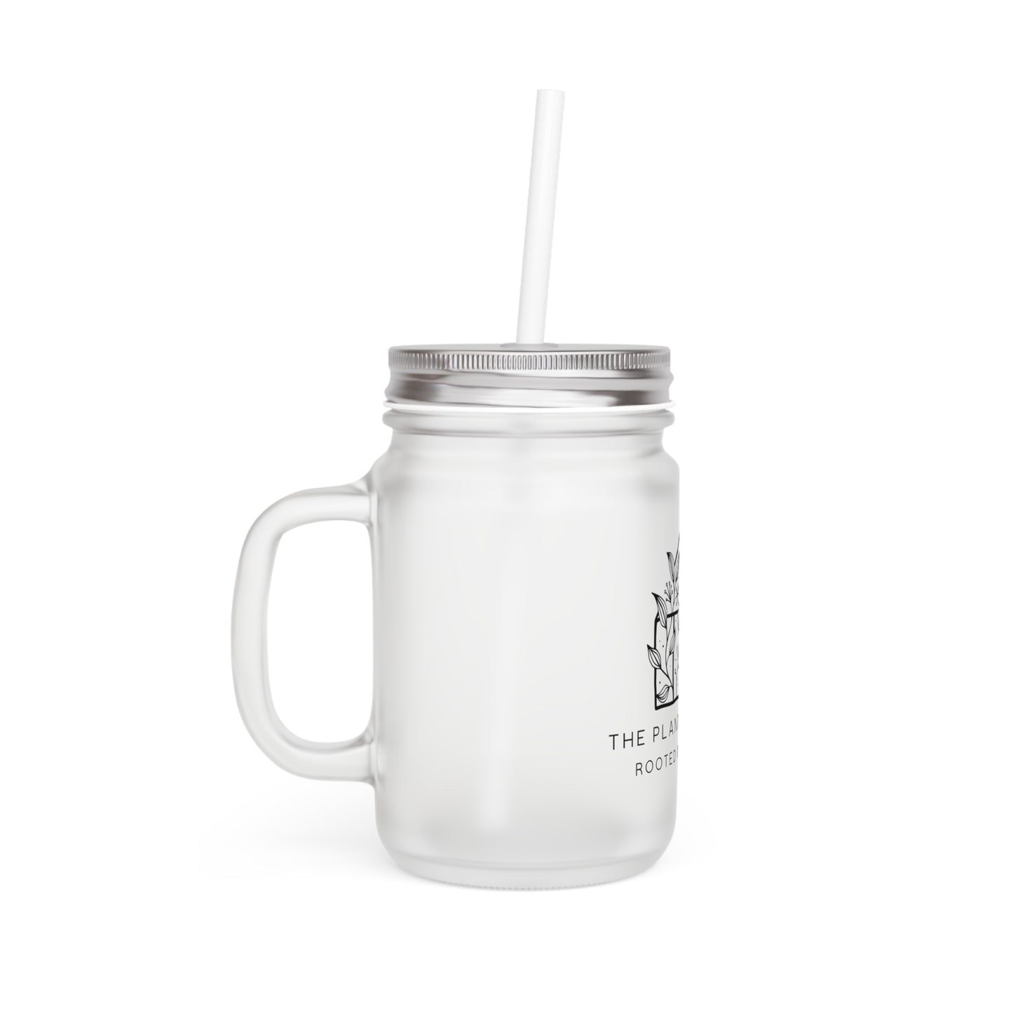 The Plant House 208 Logo Mason Jar with Straw