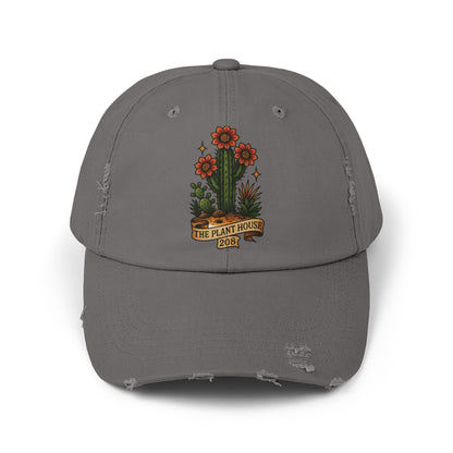 The Plant House 208  Distressed Cap with Cacti Design