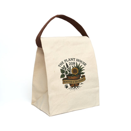 Eco-Friendly Canvas Lunch Bag, Personalized Lunch Tote, Reusable Lunch Bag, Plant Lover Gift, Stylish Food Carrier