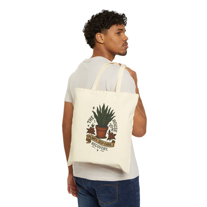 Rooted in Recovery Tote Bag, Eco-Friendly Cotton Bag, Plant Lover Gift, Reusable Shopping Bag, Nature Tote, Recovery Awareness