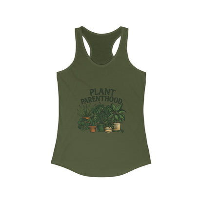 Plant Parenthood 2 Racerback Tank Top, Women's Fitness Top, Wellness Apparel, Motivational Workout Tank, Recovery Awareness Clothing