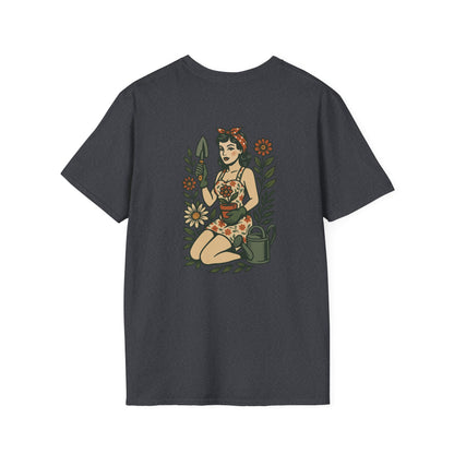 Gardener Pin-up  Unisex T-Shirt, Plant Lover Gift, Gardening Tee, Farm Life Apparel, Outdoor Activities Wear