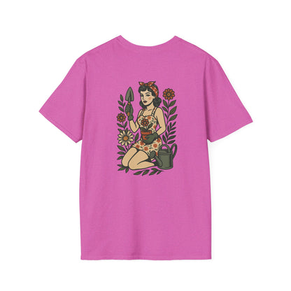Gardener Pin-up  Unisex T-Shirt, Plant Lover Gift, Gardening Tee, Farm Life Apparel, Outdoor Activities Wear