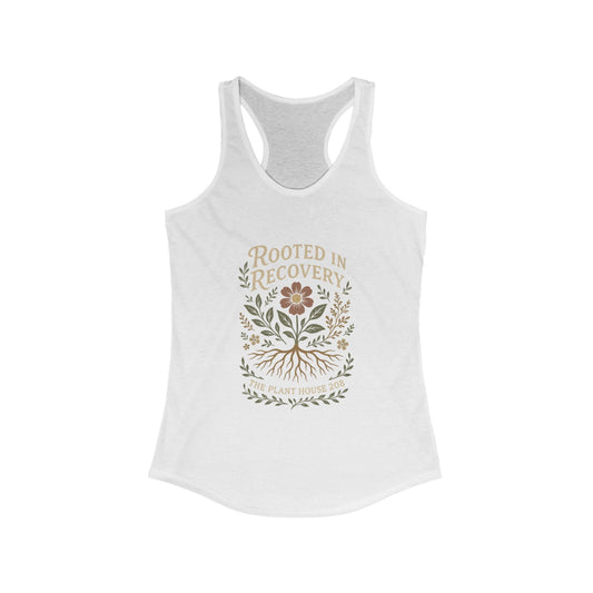 Rooted in Recovery Racerback Tank Top, Women's Fitness Top, Wellness Apparel, Motivational Workout Tank, Recovery Awareness Clothing