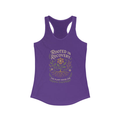 Rooted in Recovery Racerback Tank Top, Women's Fitness Top, Wellness Apparel, Motivational Workout Tank, Recovery Awareness Clothing