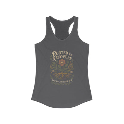 Rooted in Recovery Racerback Tank Top, Women's Fitness Top, Wellness Apparel, Motivational Workout Tank, Recovery Awareness Clothing