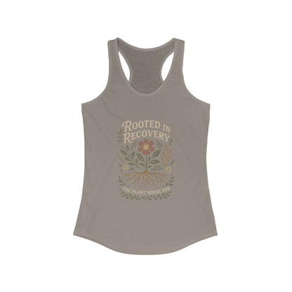 Rooted in Recovery Racerback Tank Top, Women's Fitness Top, Wellness Apparel, Motivational Workout Tank, Recovery Awareness Clothing