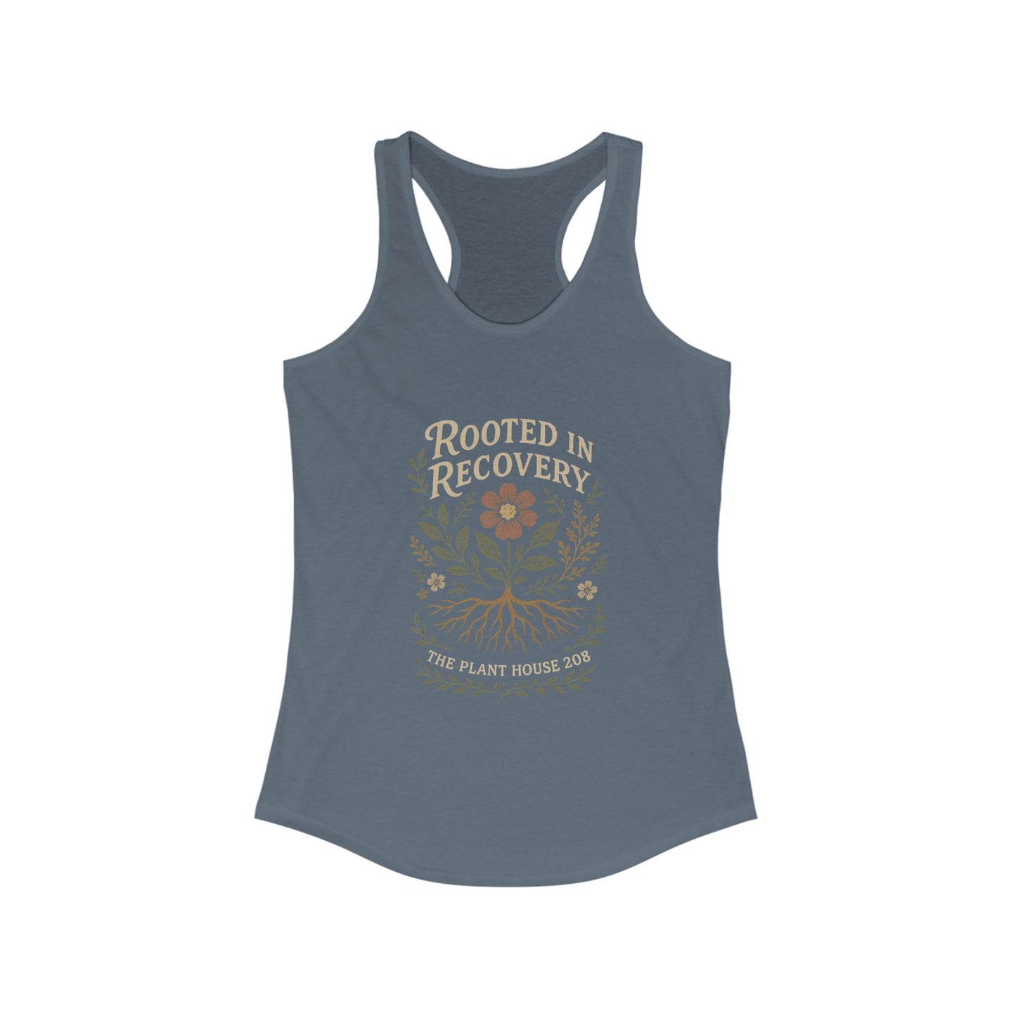 Rooted in Recovery Racerback Tank Top, Women's Fitness Top, Wellness Apparel, Motivational Workout Tank, Recovery Awareness Clothing