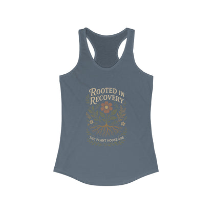 Rooted in Recovery Racerback Tank Top, Women's Fitness Top, Wellness Apparel, Motivational Workout Tank, Recovery Awareness Clothing