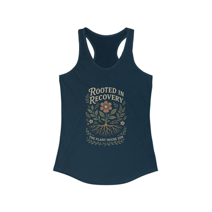 Rooted in Recovery Racerback Tank Top, Women's Fitness Top, Wellness Apparel, Motivational Workout Tank, Recovery Awareness Clothing