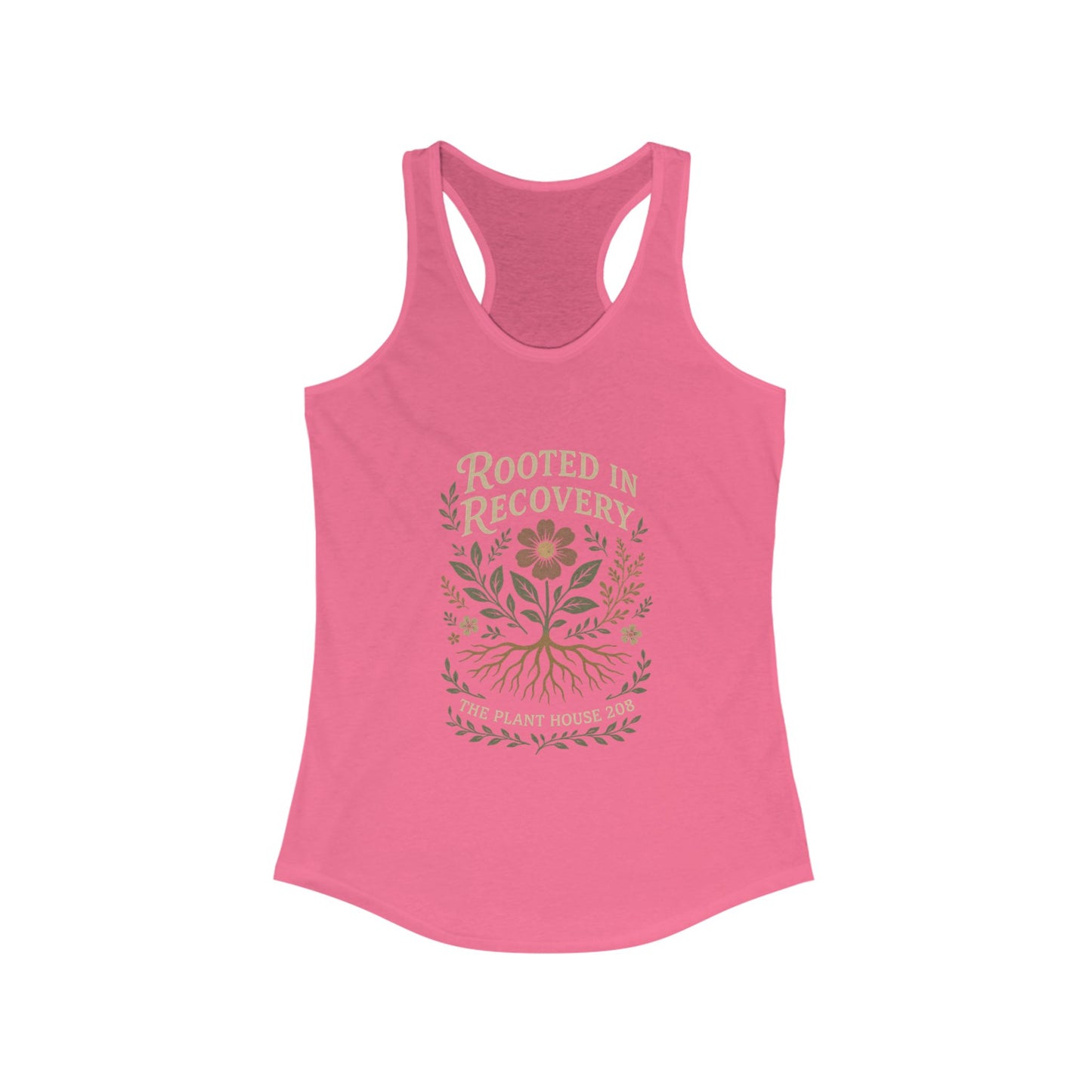 Rooted in Recovery Racerback Tank Top, Women's Fitness Top, Wellness Apparel, Motivational Workout Tank, Recovery Awareness Clothing