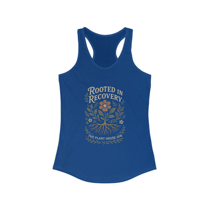 Rooted in Recovery Racerback Tank Top, Women's Fitness Top, Wellness Apparel, Motivational Workout Tank, Recovery Awareness Clothing