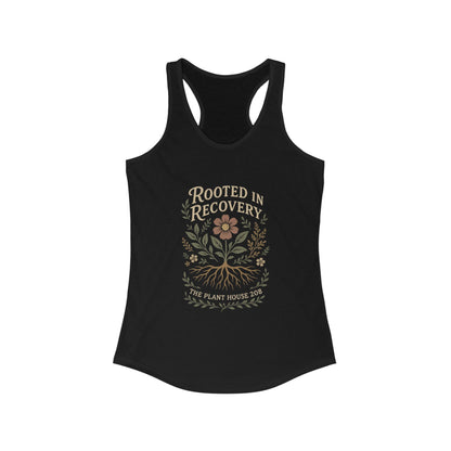 Rooted in Recovery Racerback Tank Top, Women's Fitness Top, Wellness Apparel, Motivational Workout Tank, Recovery Awareness Clothing