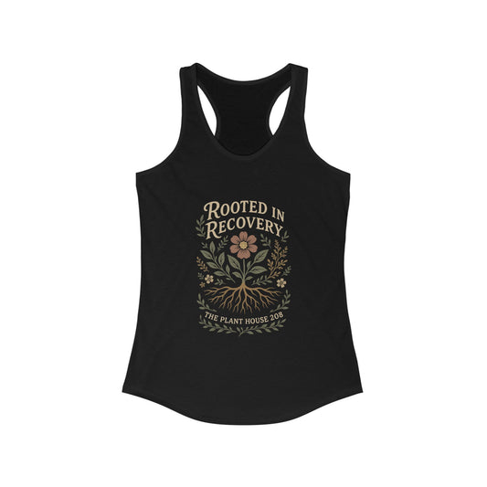 Rooted in Recovery Racerback Tank Top, Women's Fitness Top, Wellness Apparel, Motivational Workout Tank, Recovery Awareness Clothing