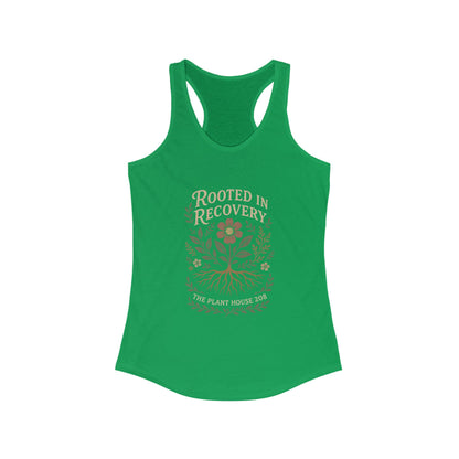 Rooted in Recovery Racerback Tank Top, Women's Fitness Top, Wellness Apparel, Motivational Workout Tank, Recovery Awareness Clothing