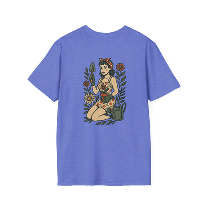 Gardener Pin-up  Unisex T-Shirt, Plant Lover Gift, Gardening Tee, Farm Life Apparel, Outdoor Activities Wear