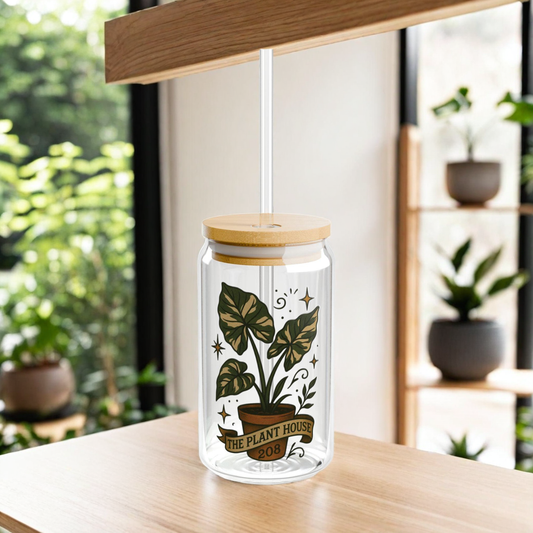 The Plant House 208 Variegated  -  Sipper Glass