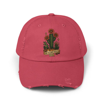 The Plant House 208  Distressed Cap with Cacti Design