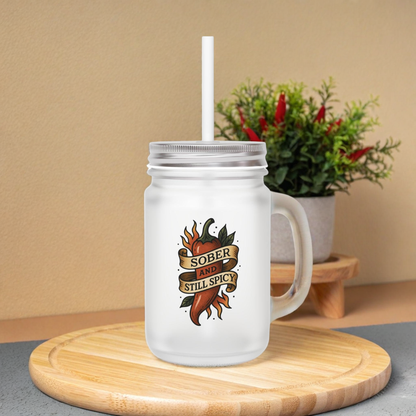 Sober & Still Spicy Mug - The Plant House 208 Mason Jar with Straw