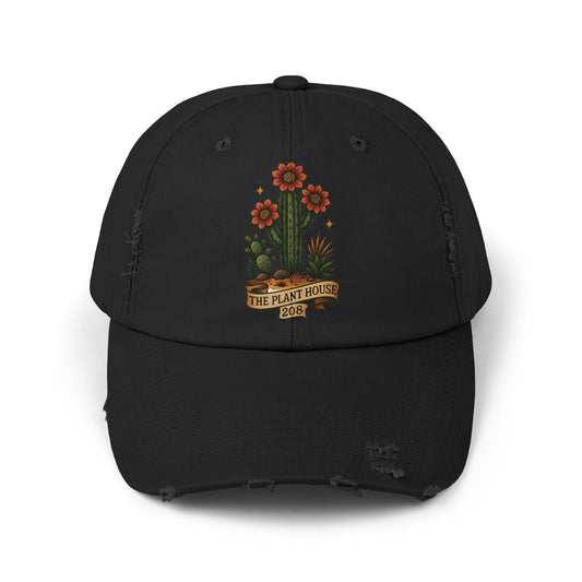 The Plant House 208  Distressed Cap with Cacti Design