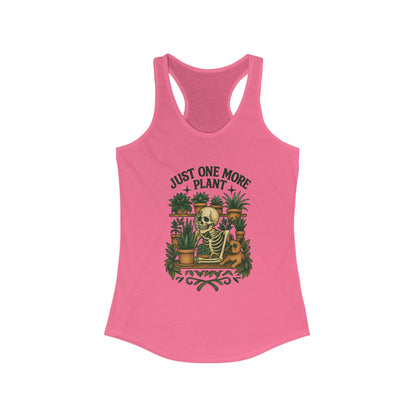 Just One More Plant Racerback Tank Top, Women's Fitness Top, Wellness Apparel, Motivational Workout Tank, Recovery Awareness Clothing