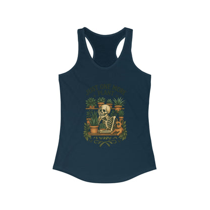 Just One More Plant Racerback Tank Top, Women's Fitness Top, Wellness Apparel, Motivational Workout Tank, Recovery Awareness Clothing