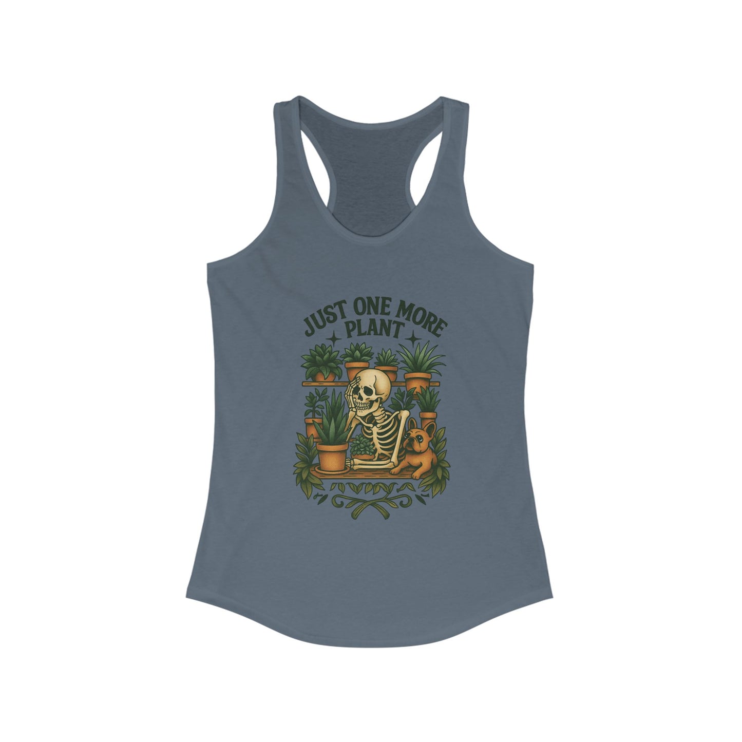 Just One More Plant Racerback Tank Top, Women's Fitness Top, Wellness Apparel, Motivational Workout Tank, Recovery Awareness Clothing