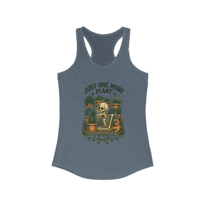 Just One More Plant Racerback Tank Top, Women's Fitness Top, Wellness Apparel, Motivational Workout Tank, Recovery Awareness Clothing