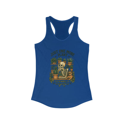 Just One More Plant Racerback Tank Top, Women's Fitness Top, Wellness Apparel, Motivational Workout Tank, Recovery Awareness Clothing