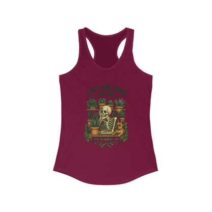 Just One More Plant Racerback Tank Top, Women's Fitness Top, Wellness Apparel, Motivational Workout Tank, Recovery Awareness Clothing