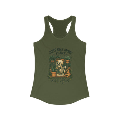 Just One More Plant Racerback Tank Top, Women's Fitness Top, Wellness Apparel, Motivational Workout Tank, Recovery Awareness Clothing